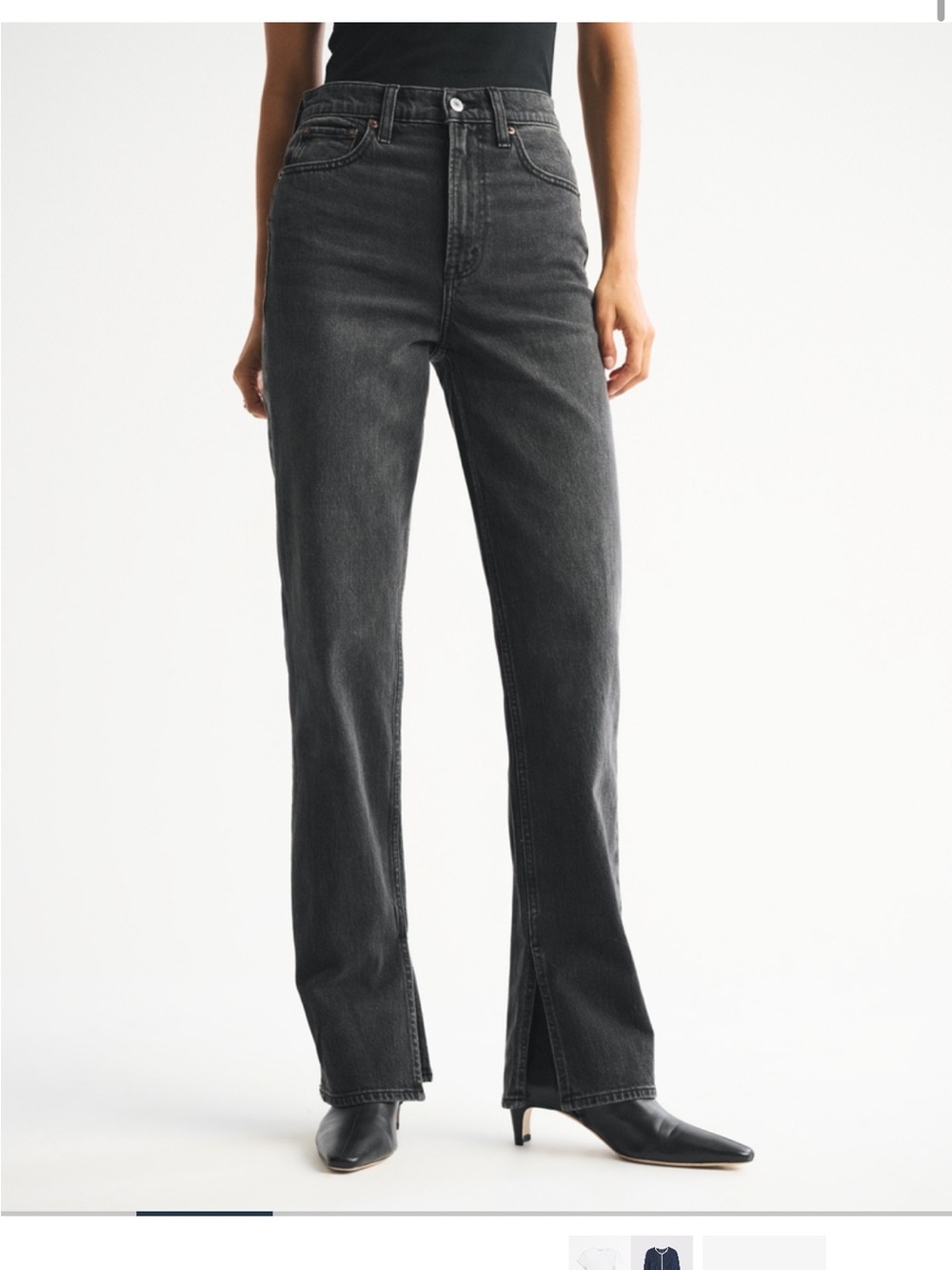 Abercrombie & Fitch Washed Black High-Rise Flare Jeans